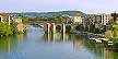 Villeneuve-sur-Lot (47 - Lot-et-Garonne) - Vue sur le Lot depuis le pont Bastérou